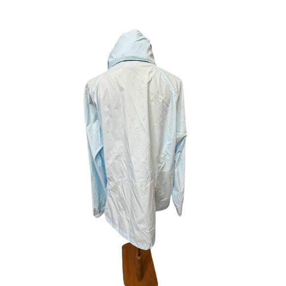 "COLUMBIA" Baby Blue Windbreaker Womens Jacket SZ 2X Zip Up 1 TINY FAINT SPOT - Picture 3 of 15
